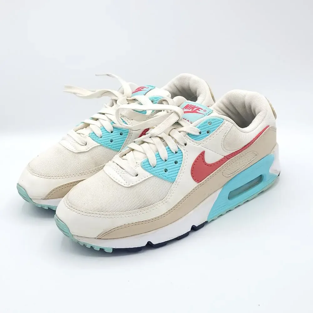 Nike Air Max 90 Sail Gypsy Pink Copa white blue DQ4699-100 women's size 8
